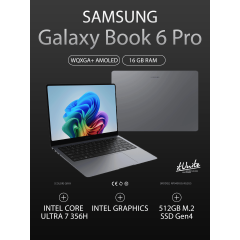 Ноутбук Samsung Galaxy Book 6 Pro 14" 2880x1800 120Hz AMOLED Touch (Intel Ultra Ultra 7 356H, 16GB LPDDR5x, 512TB SSD, Intel Graphics, Windows 11 Home) NP940XJG-KG2US