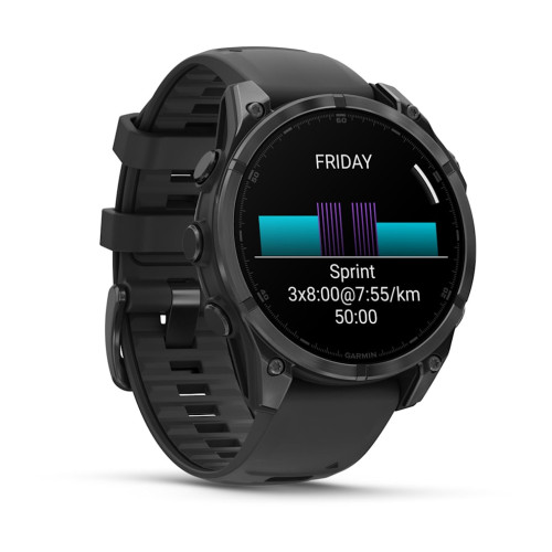 Смарт часы Garmin FENIX 8 47 мм Amoled Slate Gray with Black Silicone Band