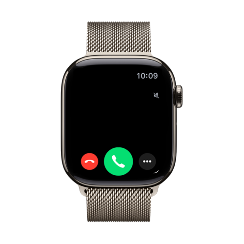 Часы Apple Watch Series 11, 42 мм, титан светлого цвета, миланский сетчатый браслет