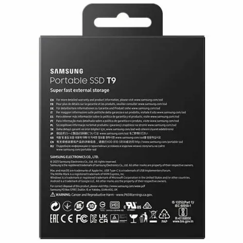 Samsung T9 2TB Portable SSD USB 3.2 Gen 2x2 Black MU-PG2T0B/AM