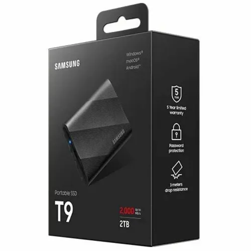 Samsung T9 2TB Portable SSD USB 3.2 Gen 2x2 Black MU-PG2T0B/AM