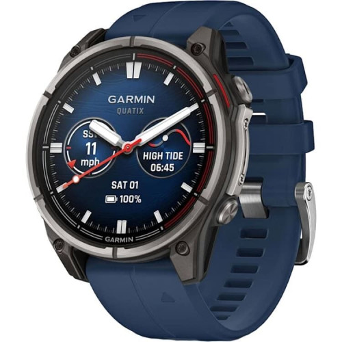 Смарт час Garmin Quatix 8 47mm AMOLED Titanium Gray whith Blue Band 010-02904-50
