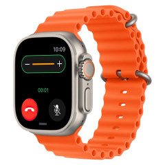 Часы Apple Watch Ultra 2, 49 мм, титан светлого цвета, ремешок Ocean оранжевого цвета (2023)