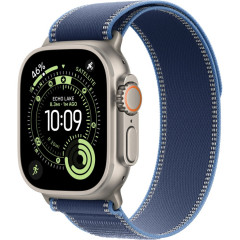 Часы Apple Watch Ultra 3, 49 мм, титан светлого цвета, ремешок Trail цвета «синий/ярко-синий» (2025)