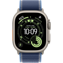 Часы Apple Watch Ultra 3, 49 мм, титан светлого цвета, ремешок Trail цвета «синий/ярко-синий» (2025)