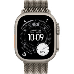 Часы Apple Watch Ultra 3, 49 мм, титан светлого цвета, миланский сетчатый браслет (2025)