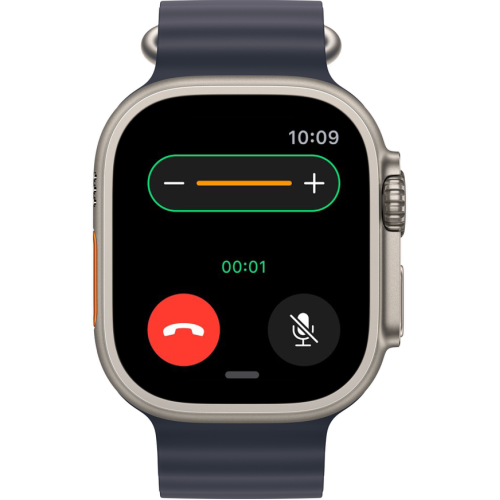 Часы Apple Watch Ultra 2, 49 мм, титан светлого цвета, ремешок Ocean тёмно-синего цвета (2024)