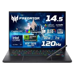 Ноутбук Acer Predator Triton 14 PC 14.5″ 2880x1800 OLED 120Hz TS (Intel Core Ultra 9 288V, 32 GB RAM LPDDR5X, 1TB SSD Gen 5, NVIDIA GeForce RTX 5070, Windows 11 Home) Charcoal Black  PT14-52T-972D