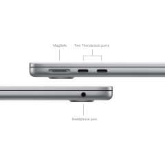 Ноутбук Apple MacBook Air 13.6" (2024) MRXN3 Space Gray (M3 8-Core, GPU 8-Core, 8GB, 256GB)