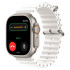 Часы Apple Watch Ultra 2, 49 мм, титан светлого цвета, ремешок Ocean белого цвета (2023)
