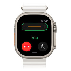 Часы Apple Watch Ultra 2, 49 мм, титан светлого цвета, ремешок Ocean белого цвета (2023)