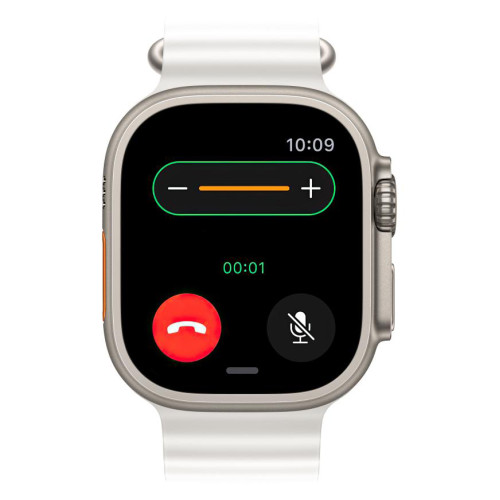 Часы Apple Watch Ultra 2, 49 мм, титан светлого цвета, ремешок Ocean белого цвета (2023)
