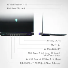 Ноутбук Dell Alienware 18 Area-51 18" 2560x1600 WQXGA 300Hz IPS (Intel Core Ultra 9 275HX, 32GB DDR5, 1TB SSD, NVIDIA GeForce RTX 5080 16GB, Windows 11 Home) AA18250