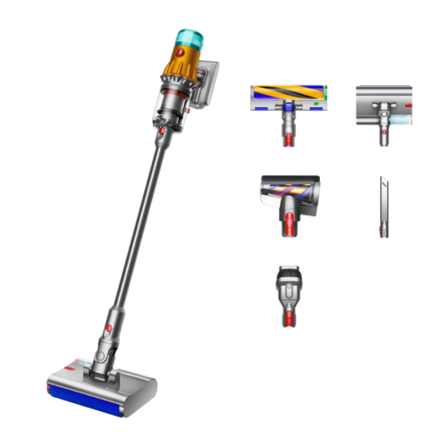 Беспроводной вертикальный пылесос Dyson V12S Detect Slim Submarine Complete (SV46) (Жёлтый/«Никель» | Yellow/Nickel) (2022)
