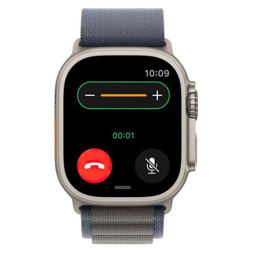 Часы Apple Watch Ultra 2, 49 мм, титан светлого цвета, ремешок Alpine синего цвета (2023)