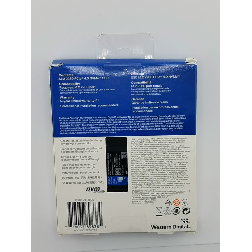 WD Blue внутренний M.2 SSD накопитель SN5000 4 TB
