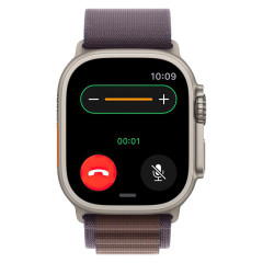 Часы Apple Watch Ultra 2, 49 мм, титан светлого цвета, ремешок Alpine цвета индиго (2023)