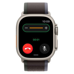 Часы Apple Watch Ultra 2, 49 мм, титан светлого цвета, ремешок Trail цвета «синий/чёрный» (2023)