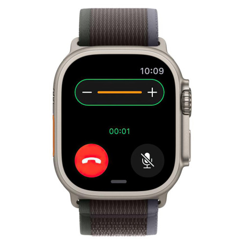 Часы Apple Watch Ultra 2, 49 мм, титан светлого цвета, ремешок Trail цвета «синий/чёрный» (2023)