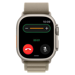 Часы Apple Watch Ultra 2, 49 мм, титан светлого цвета, ремешок Alpine оливкового цвета (2023)