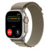 Часы Apple Watch Ultra 2, 49 мм, титан светлого цвета, ремешок Alpine оливкового цвета (2023)