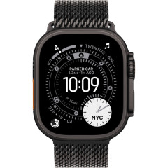 Часы Apple Watch Ultra 3, 49 мм, титан чёрного цвета, миланский сетчатый браслет (2025)
