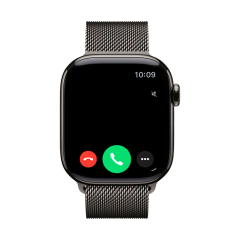 Часы Apple Watch Series 11, 42 мм, титан синевато-серого цвета, миланский сетчатый браслет