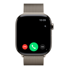 Часы Apple Watch Series 11, 46 мм, титан светлого цвета, миланский сетчатый браслет