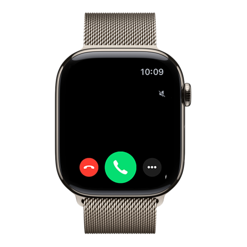 Часы Apple Watch Series 11, 46 мм, титан светлого цвета, миланский сетчатый браслет