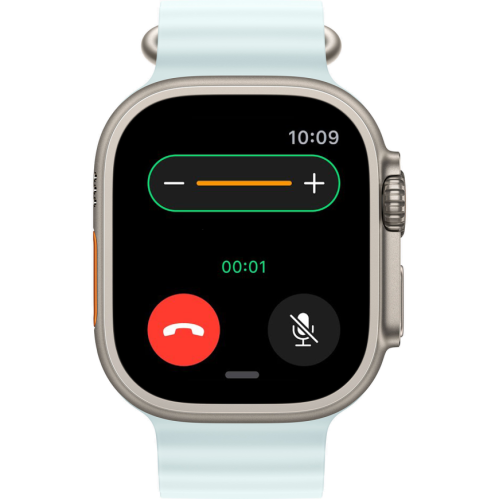 Часы Apple Watch Ultra 2, 49 мм, титан светлого цвета, ремешок Ocean голубого цвета (2024)