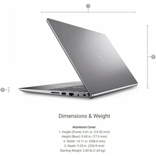 Ноутбук Dell Vostro 15 3530 15.6" 1920x1080 FHD 120Hz IPS (Intel Core i5-1335U, 8GB DDR4, 512GB SSD, Intel UHD Graphics, Windows 11 Pro) usevcpbts3530gmjf