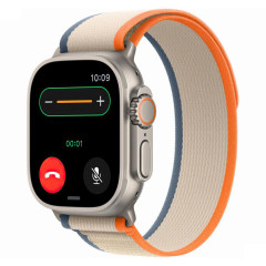Часы Apple Watch Ultra 2, 49 мм, титан светлого цвета, ремешок Trail цвета «оранжевый/бежевый» (2023)