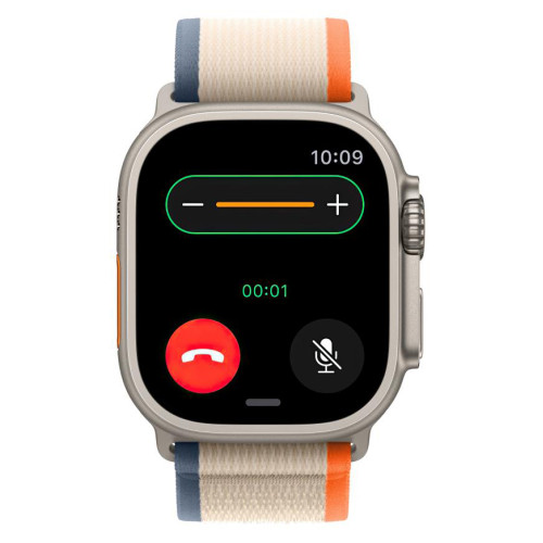 Часы Apple Watch Ultra 2, 49 мм, титан светлого цвета, ремешок Trail цвета «оранжевый/бежевый» (2023)