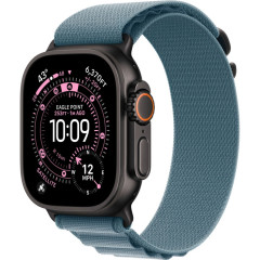 Часы Apple Watch Ultra 3, 49 мм, титан светлого цвета, ремешок Alpine голубого цвета (2025)