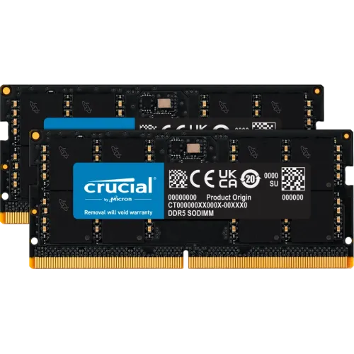 Модуль памяти Crucial 64 Гб (2x32 Гб), 5200 МГц, DDR5, CT2K32G52C42S5, черный