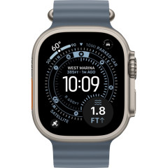 Часы Apple Watch Ultra 3, 49 мм, титан светлого цвета, ремешок Ocean цвета «якорный синий» (2025)