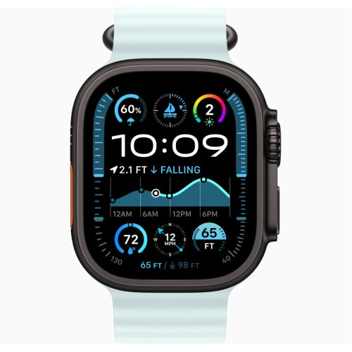Часы Apple Watch Ultra 2 49mm Black Titanium Case with Black with Ice Blue Ocean Band