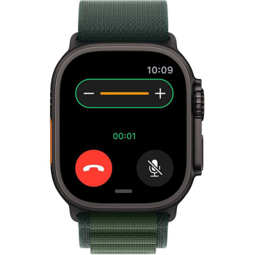 Часы Apple Watch Ultra 2, 49 мм, титан чёрного цвета, ремешок Alpine тёмно-зеленого цвета (2024)