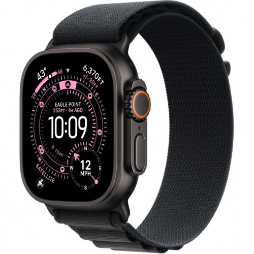 Часы Apple Watch Ultra 3, 49 мм, титан чёрного цвета, ремешок Alpine чёрного цвета (2025)